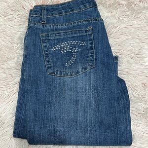 Mid length jeans shorts